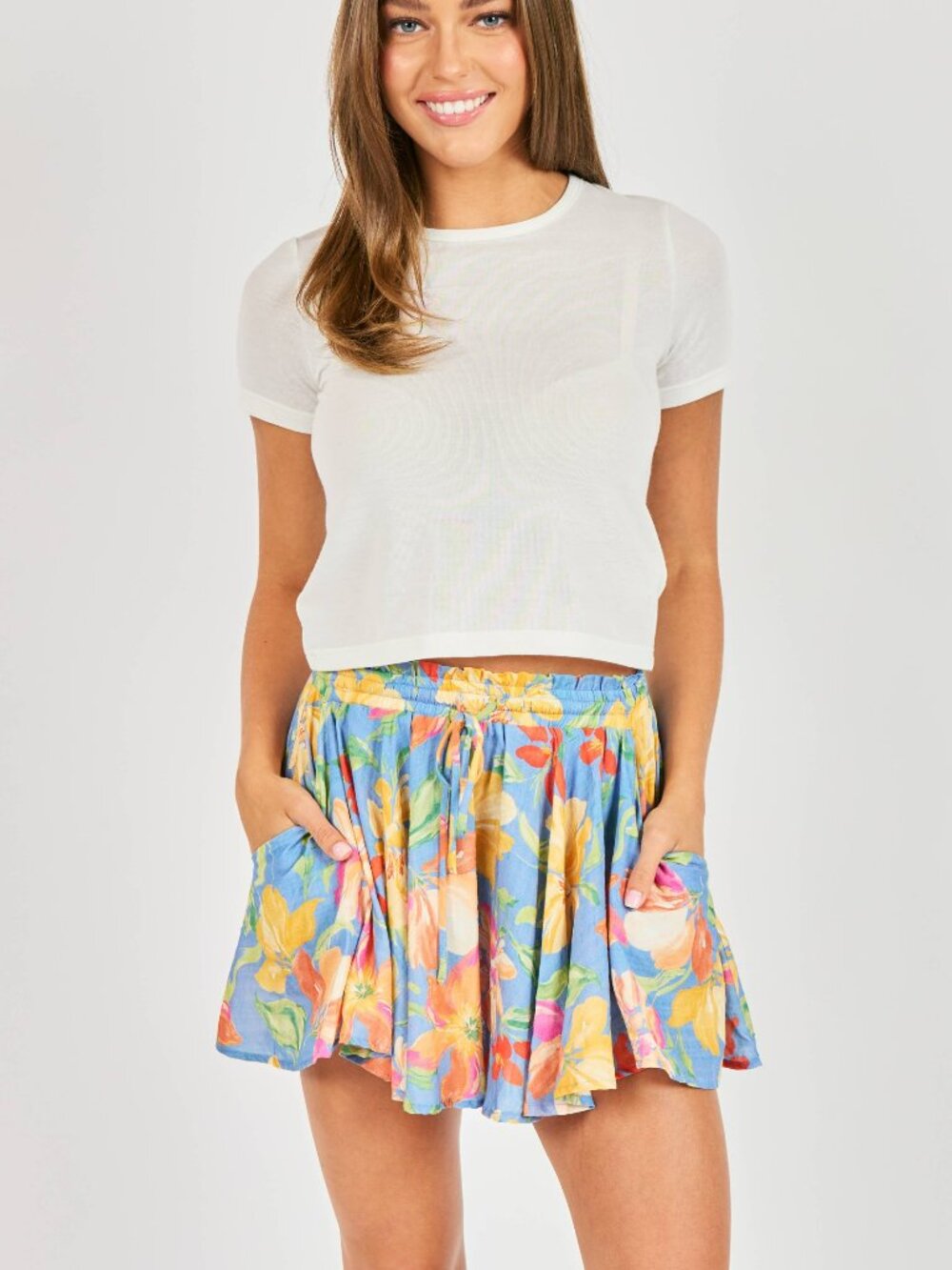 NWT Sadie & Sage Beach Cowgirl Skort in Blue Multi